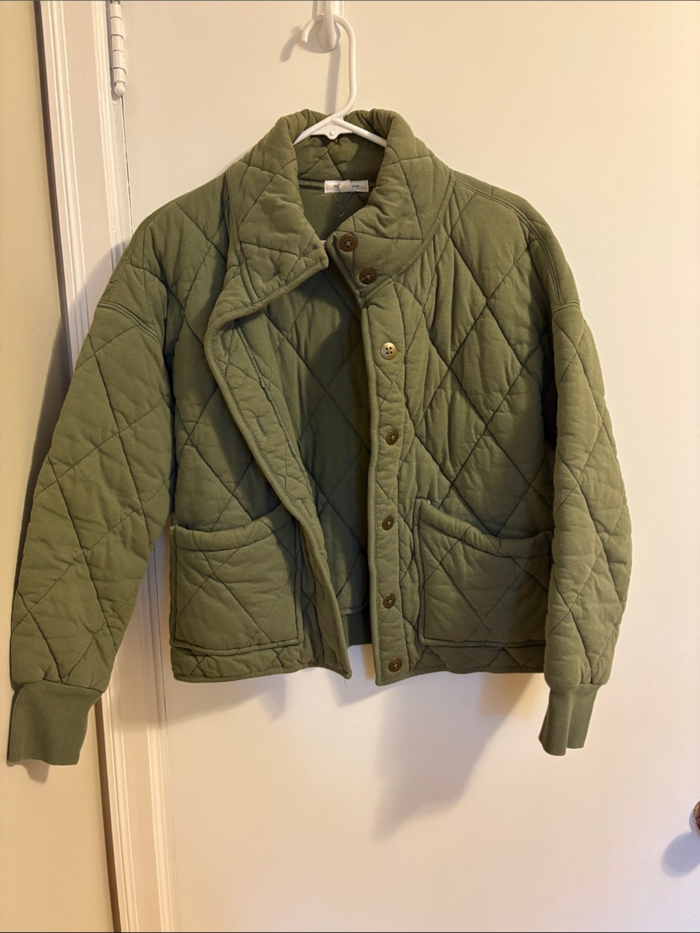 Quilted Olive Green Bomber Jacket